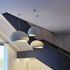 Cloud pendant light hanging low with warm even illumination