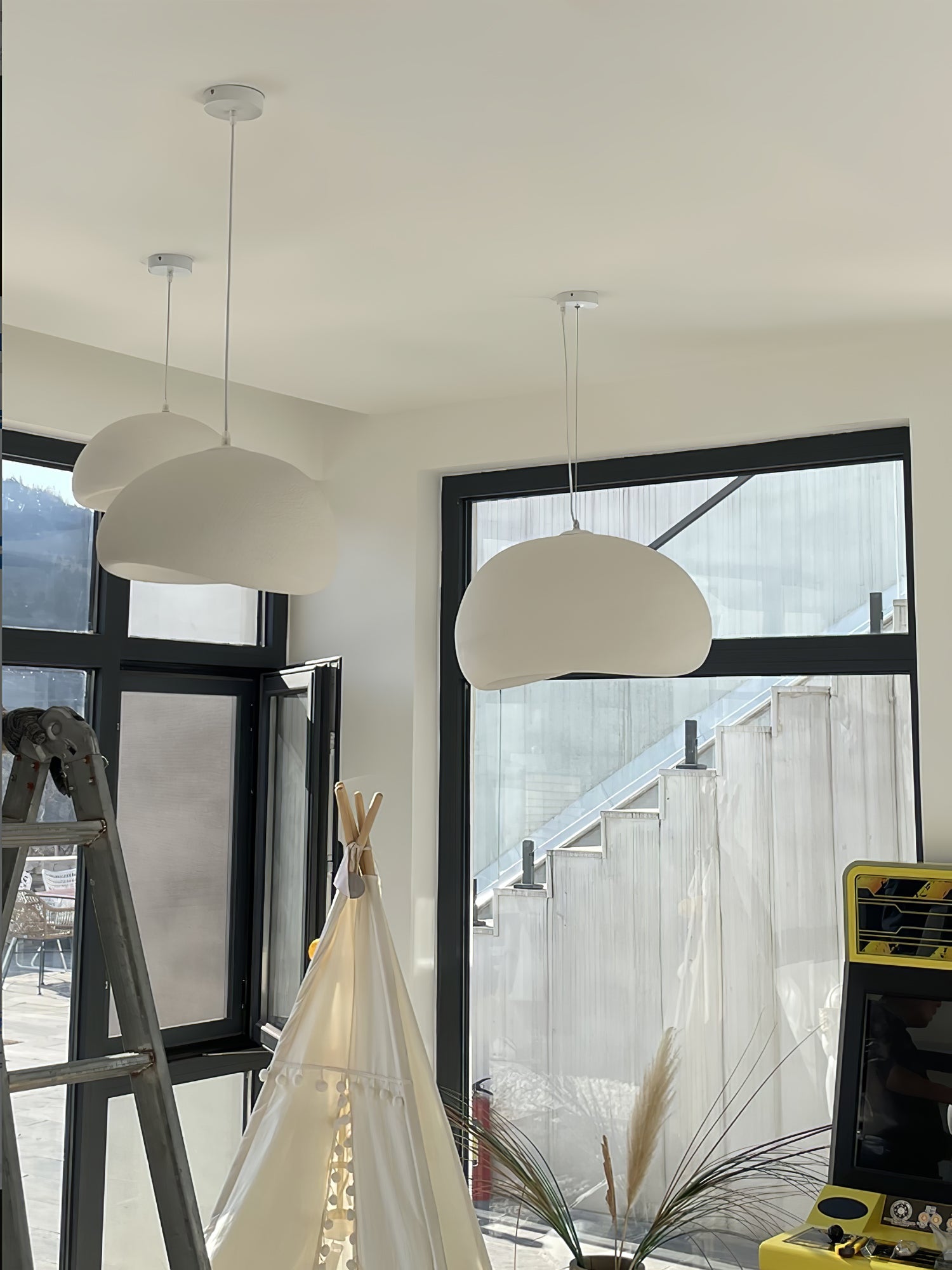 Pendant Light, Nubia Cloud Sphere, Polystyrene Shade, E26 LED