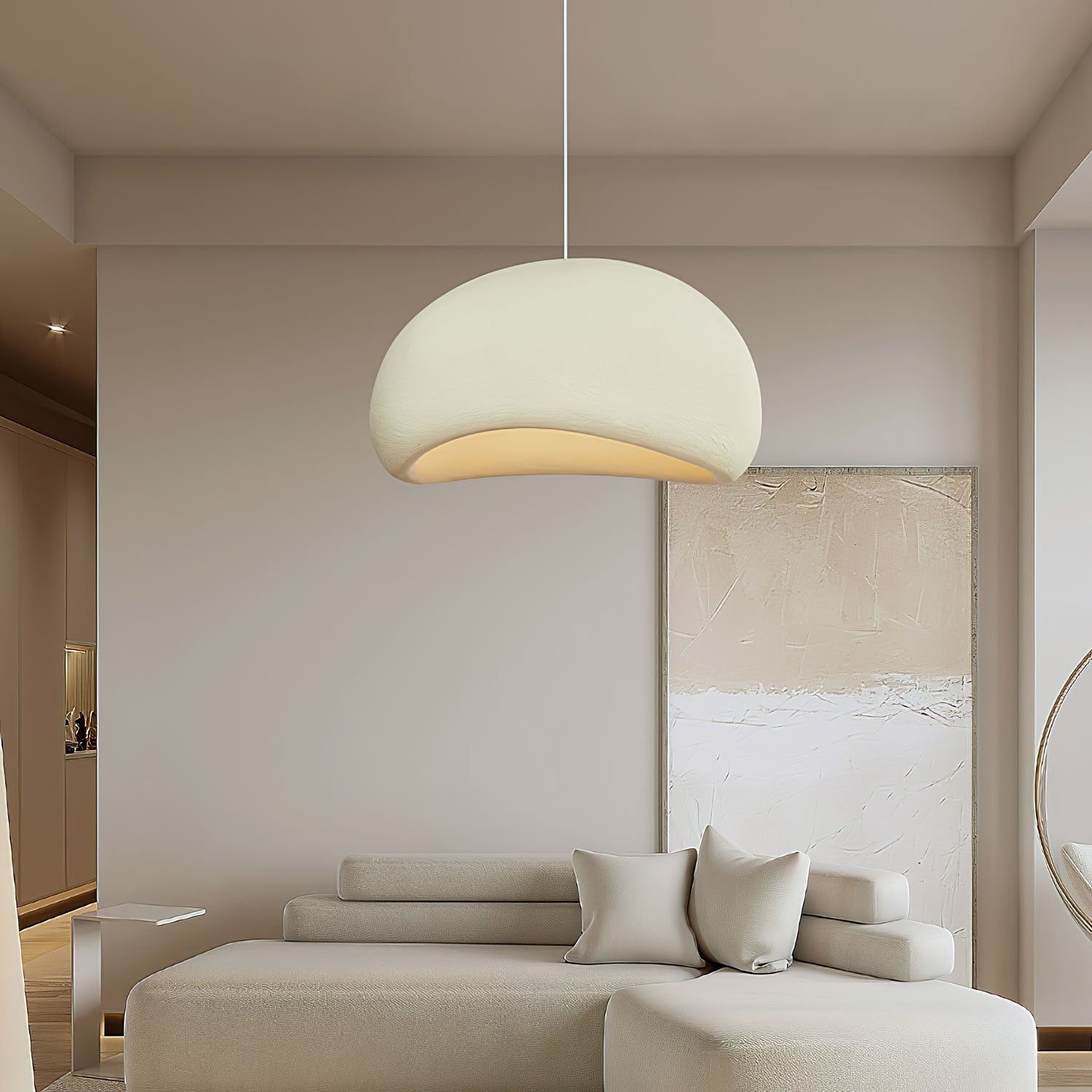 Pendant Light, Nubia Cloud Sphere, Polystyrene Shade, E26 LED