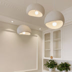 Wabi-sabi organic chandelier with cloud-like organic shades