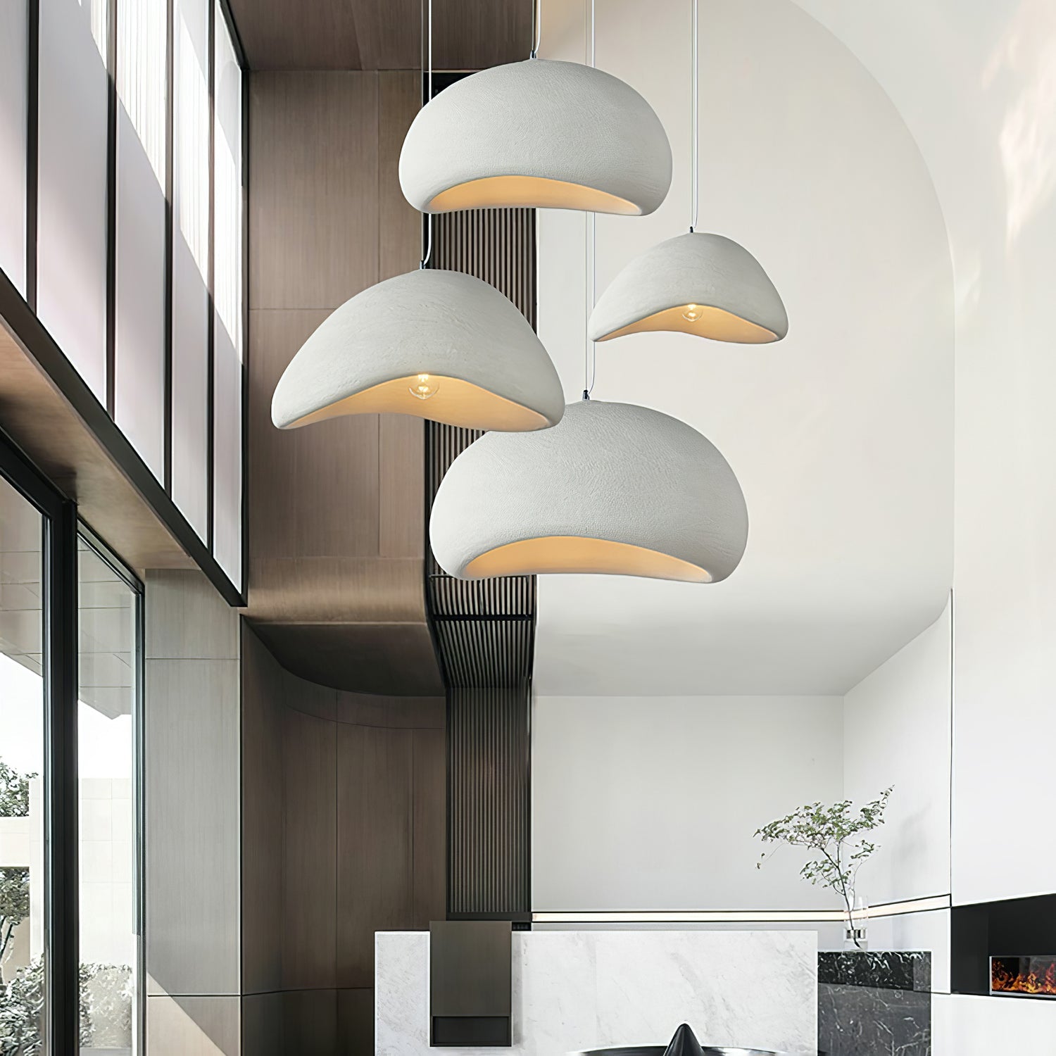 Pendant Light, Nubia Cloud Sphere, Polystyrene Shade, E26 LED