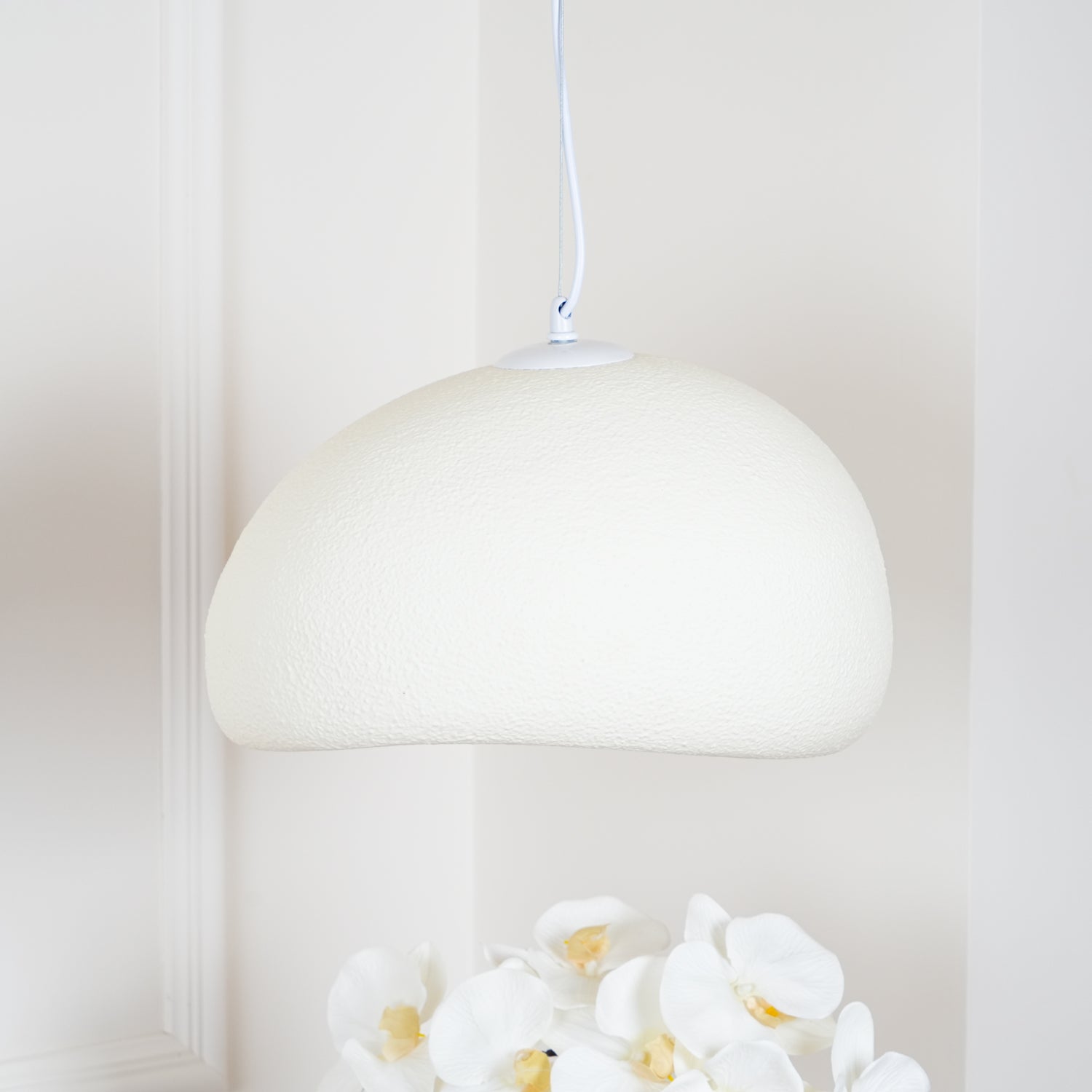 Pendant Light, Nubia Cloud Sphere, Polystyrene Shade, E26 LED