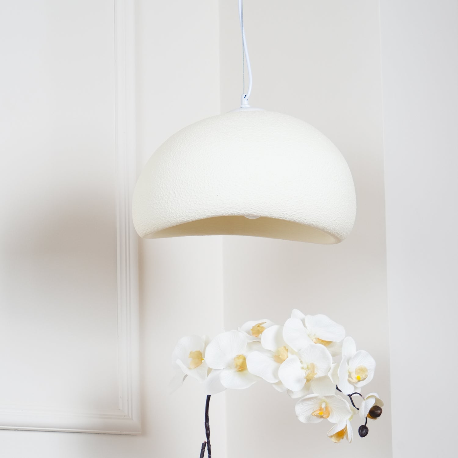 Pendant Light, Nubia Cloud Sphere, Polystyrene Shade, E26 LED