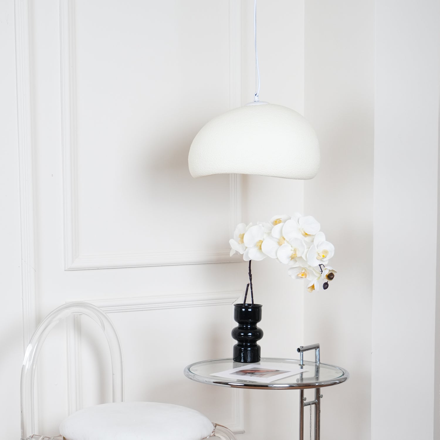 Pendant Light, Nubia Cloud Sphere, Polystyrene Shade, E26 LED