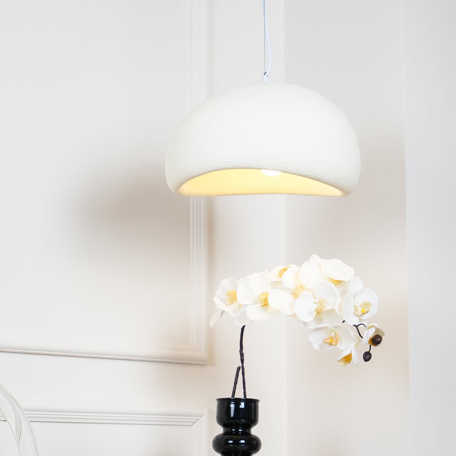 Pendant Light, Nubia Cloud Sphere, Polystyrene Shade, E26 LED