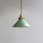 Conical Pendant Light, Vintage Textured Metal Shade, 12-Inch Diameter