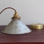 Conical Pendant Light, Vintage Textured Metal Shade, 12-Inch Diameter