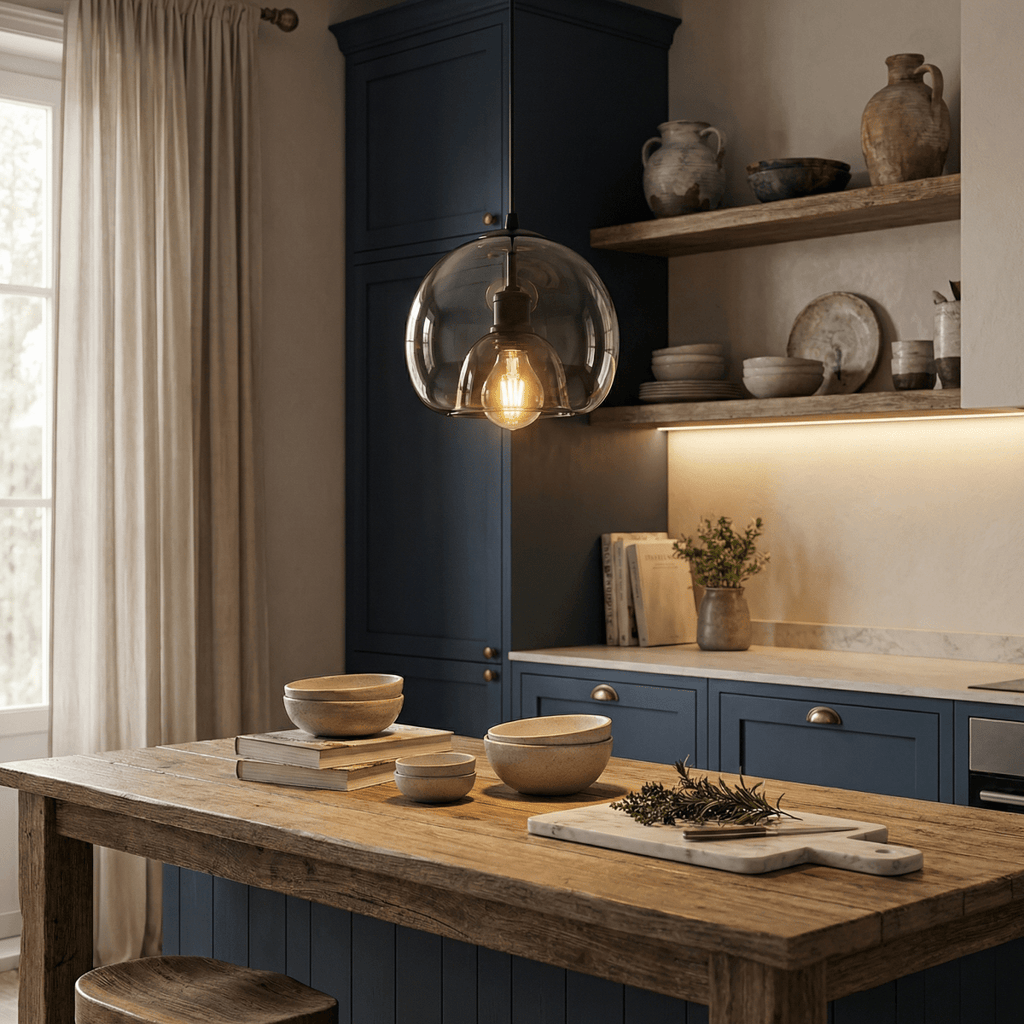 Lysekrone i glas med stearinlysdesign, nordisk moderne design, 20 tommer