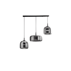 Pendellampe, håndblæst glasskærm, integreret LED, jernloftplade, 12 tommer