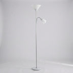Floor Lamp, Dual-Head Metal Frame, Adjustable Reading Light