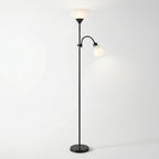 Floor Lamp, Dual-Head Metal Frame, Adjustable Reading Light