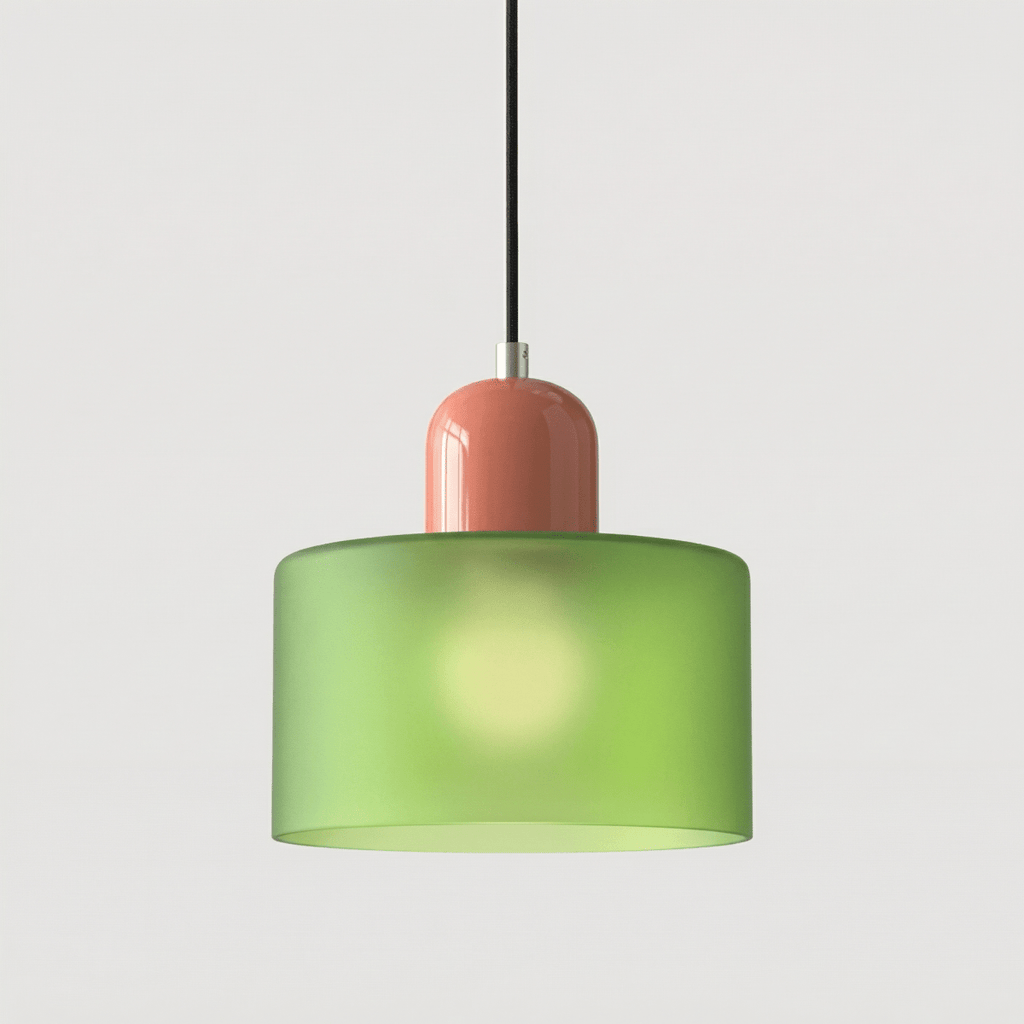 Pendant Ceiling Light, Glass Shade and Metal Body, 12-Inch, Adjustable Cable