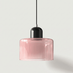 Pendant Ceiling Light, Glass Shade and Metal Body, 12-Inch, Adjustable Cable