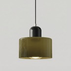 Pendant Ceiling Light, Glass Shade and Metal Body, 12-Inch, Adjustable Cable