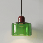 Pendant Ceiling Light, Glass Shade and Metal Body, 12-Inch, Adjustable Cable