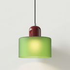 Pendant Ceiling Light, Glass Shade and Metal Body, 12-Inch, Adjustable Cable