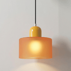 Pendant Ceiling Light, Glass Shade and Metal Body, 12-Inch, Adjustable Cable