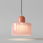 Pendant Ceiling Light, Glass Shade and Metal Body, 12-Inch, Adjustable Cable