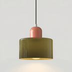 Pendant Ceiling Light, Glass Shade and Metal Body, 12-Inch, Adjustable Cable