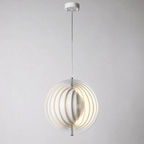 Pendant Light, Rotating Moon Design, Metal Chandelier, 20-Inch Round Fixture