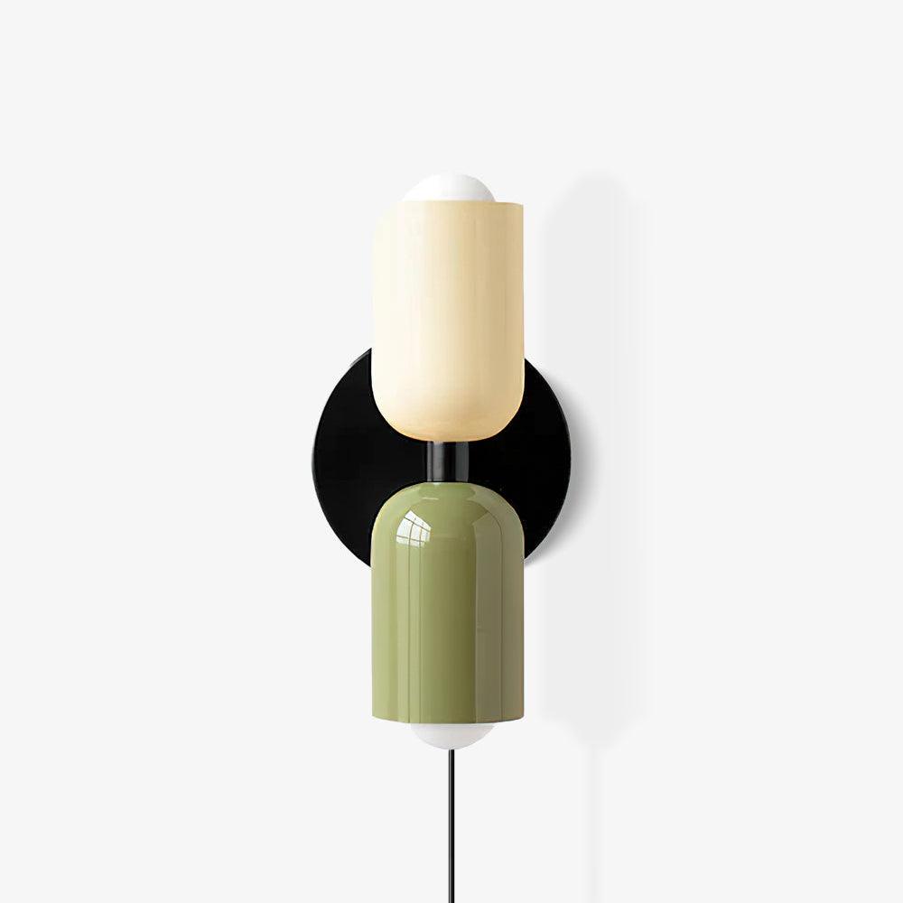 Couleur Double wall lamp mounted on a neutral interior wall