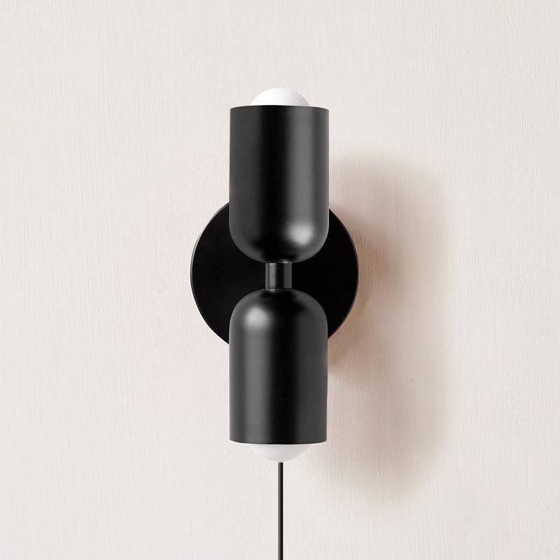 Up and down wall lamp washing a wall with warm light