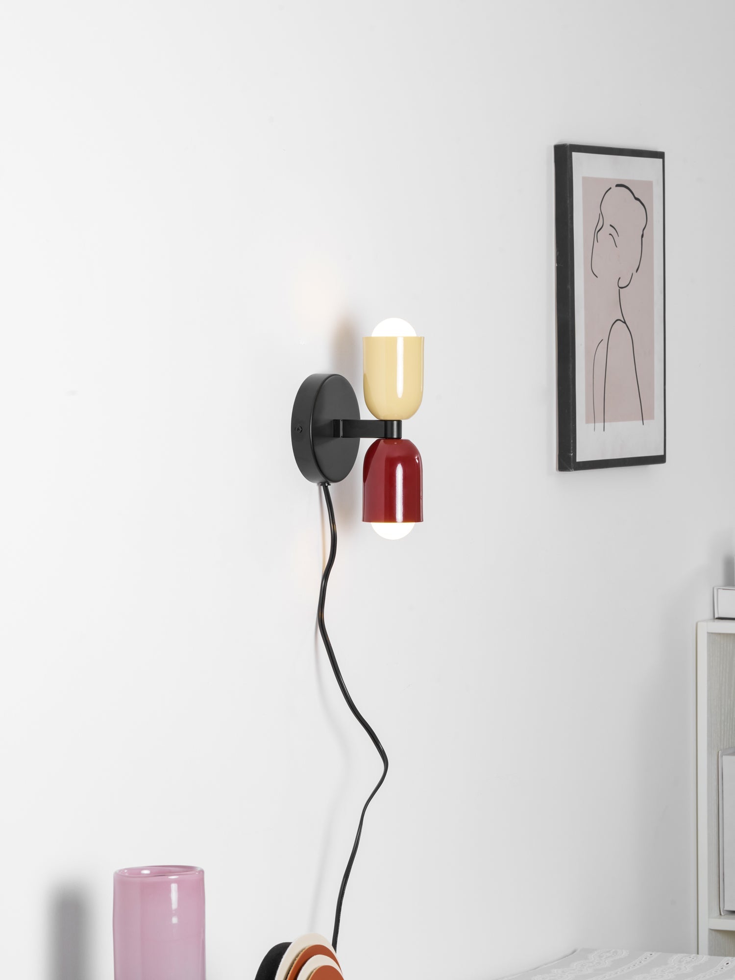 Wall Lamp, Couleur Double, Up and Down Light, E26/E27, Plug-In, Metal