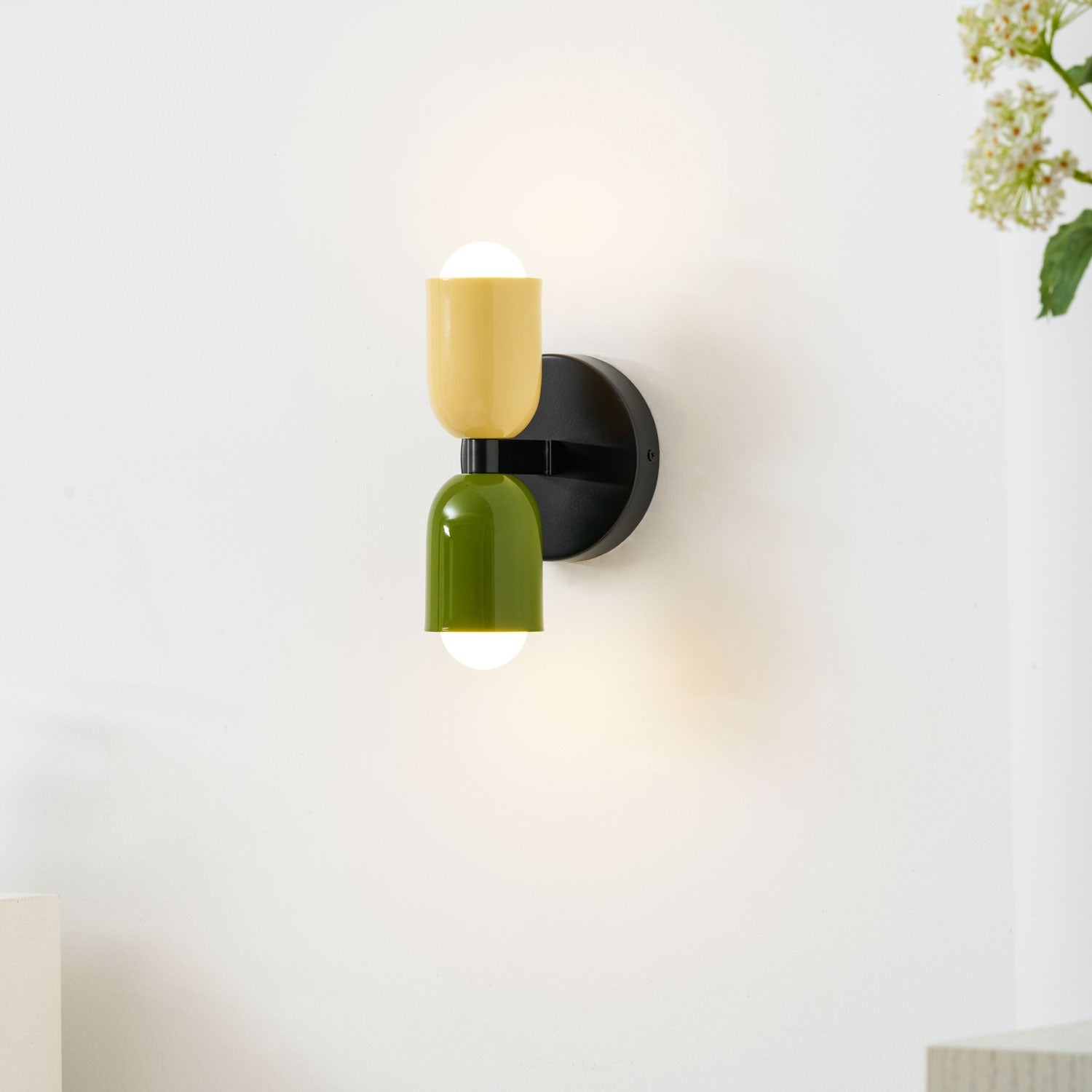 Væglampe, Couleur Double Op-Ned Glød, E26/E27, Metalskærme