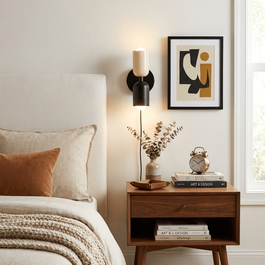 Plug-in wall lamp product view on a plain white background