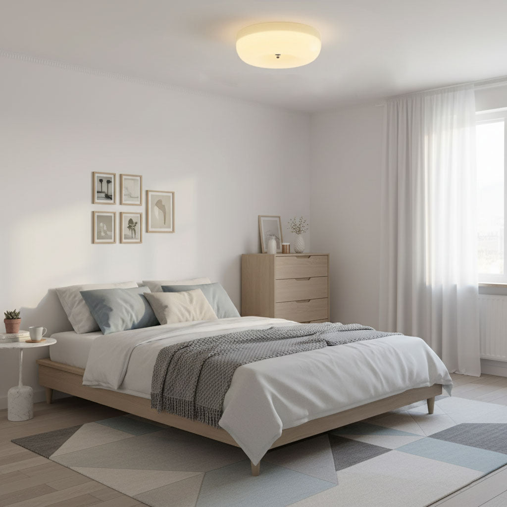 Cream Pudding ceiling light casting even glare-free light