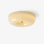 Cream Pudding ceiling light with silver centre detail