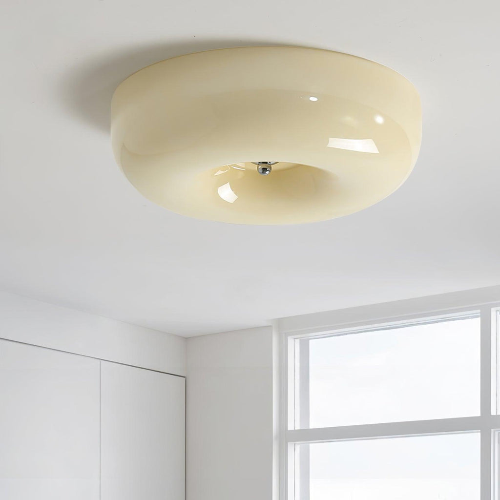 Cream Pudding Ceiling Light, Mouth-Blown Matt Glass, LED, Dimmable
