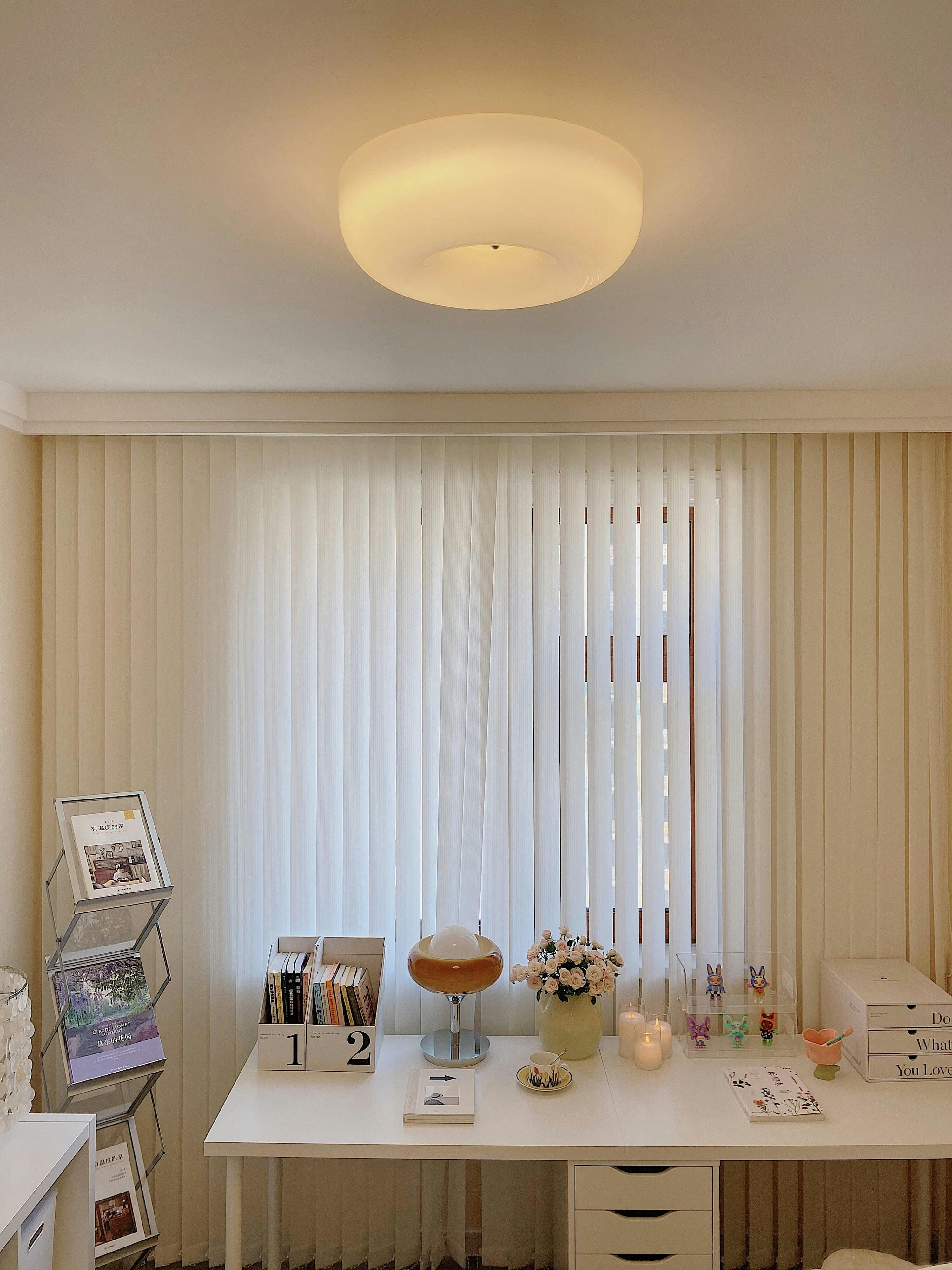 Cream Pudding Ceiling Light, Mouth-Blown Matt Glass, LED, Dimmable