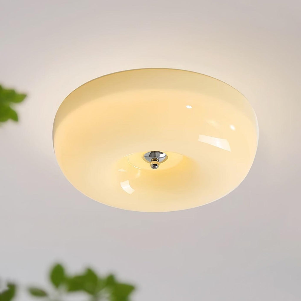 Cream Pudding Ceiling Light, Mouth-Blown Matt Glass, LED, Dimmable