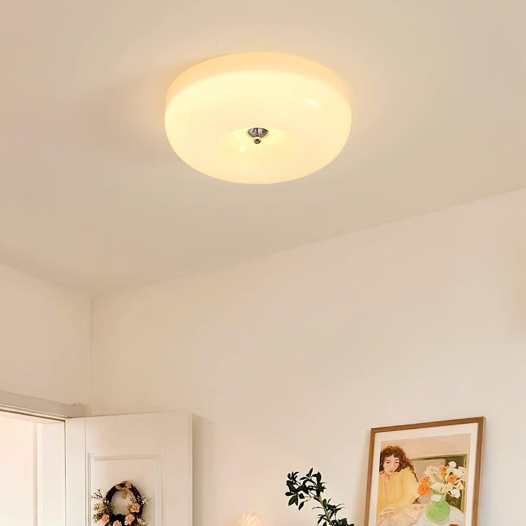 Cream Pudding Ceiling Light, Mouth-Blown Matt Glass, LED, Dimmable