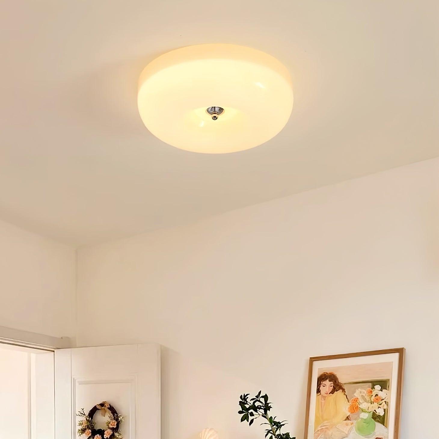 Cream Pudding Ceiling Light, Mouth-Blown Matt Glass, LED, Dimmable