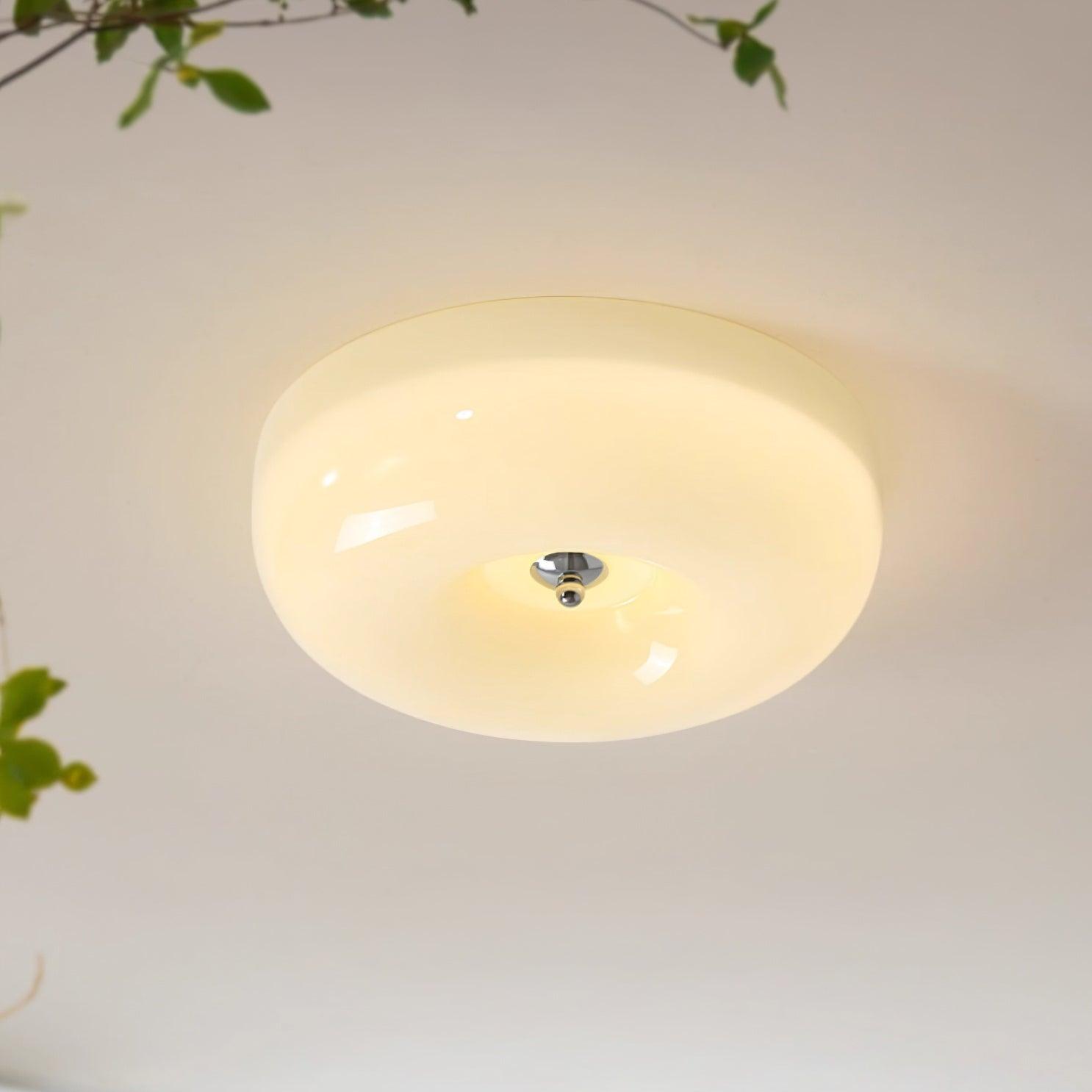 Cream Pudding Ceiling Light, Mouth-Blown Matt Glass, LED, Dimmable