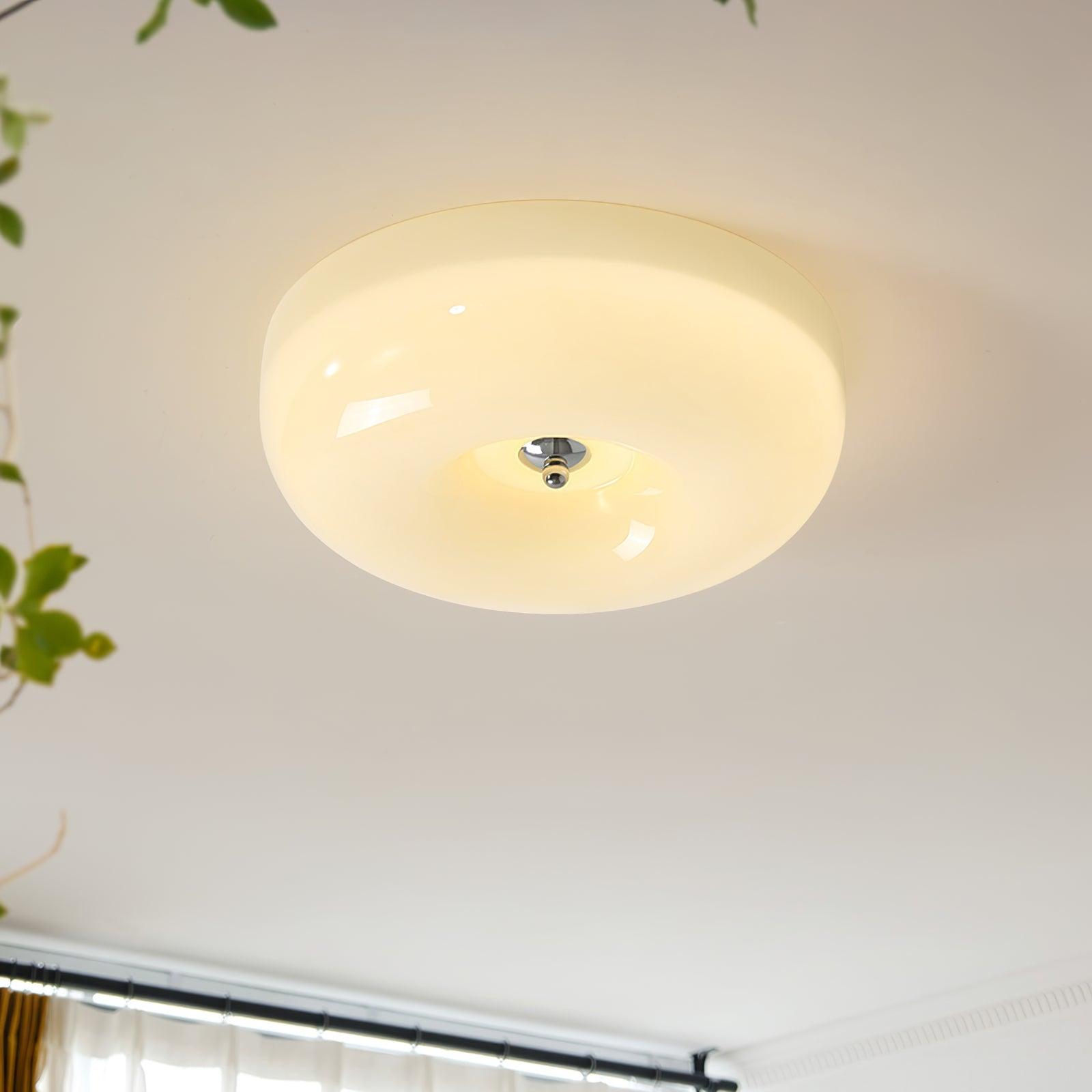 Cream Pudding Ceiling Light, Mouth-Blown Matt Glass, LED, Dimmable