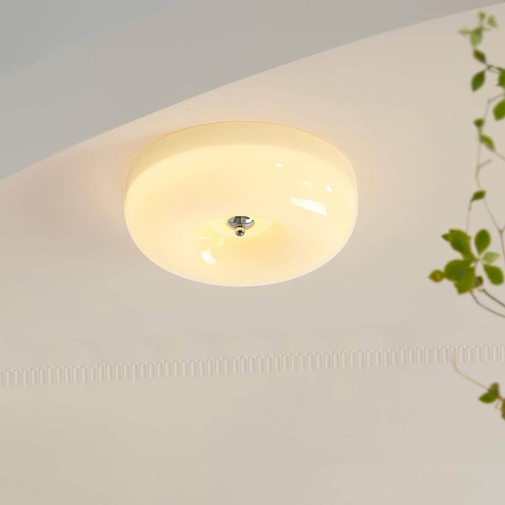 Cream Pudding Ceiling Light, Mouth-Blown Matt Glass, LED, Dimmable