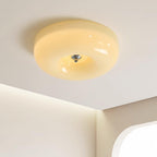 Cream Pudding ceiling light mounted on a bedroom ceiling