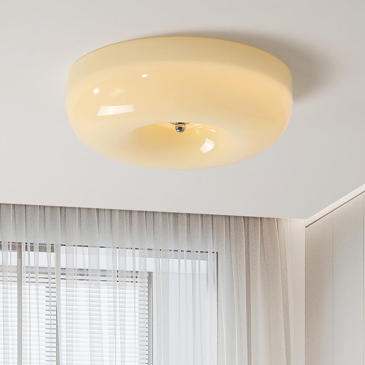 Cream Pudding Ceiling Light, Mouth-Blown Matt Glass, LED, Dimmable