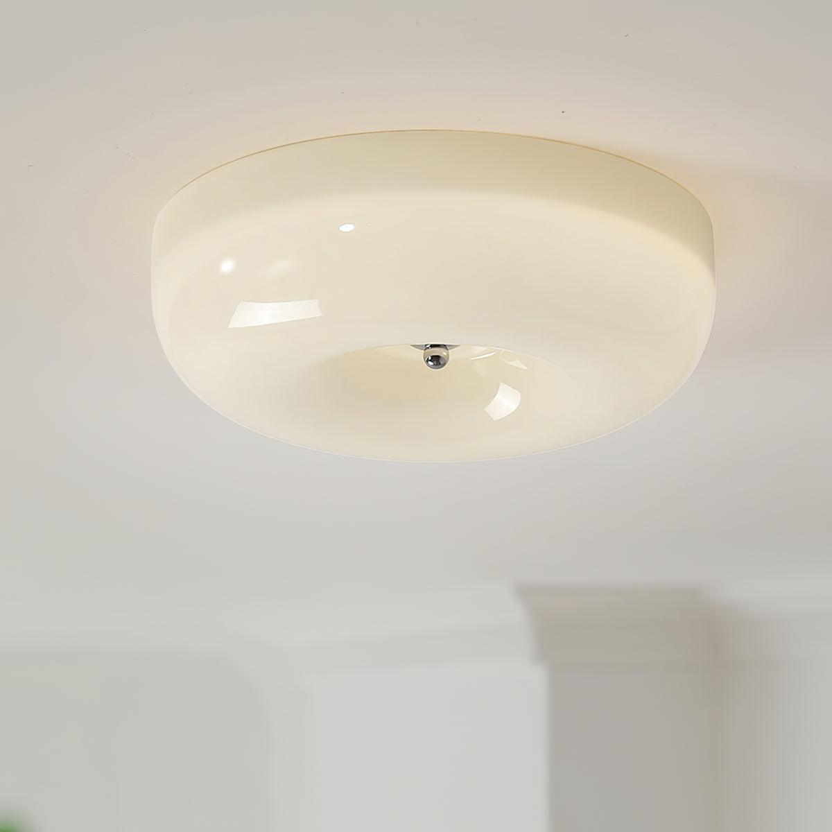 Cream Pudding Ceiling Light, Mouth-Blown Matt Glass, LED, Dimmable