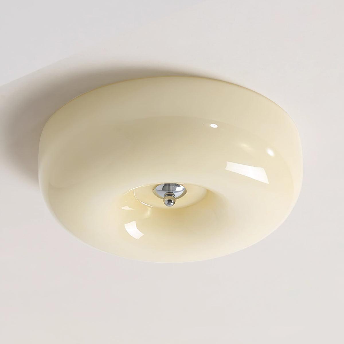 Cream Pudding Ceiling Light, Mouth-Blown Matt Glass, LED, Dimmable