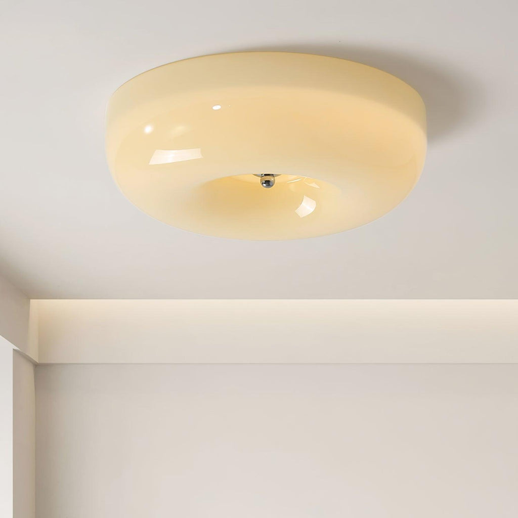 Cream Pudding Ceiling Light, Mouth-Blown Matt Glass, LED, Dimmable
