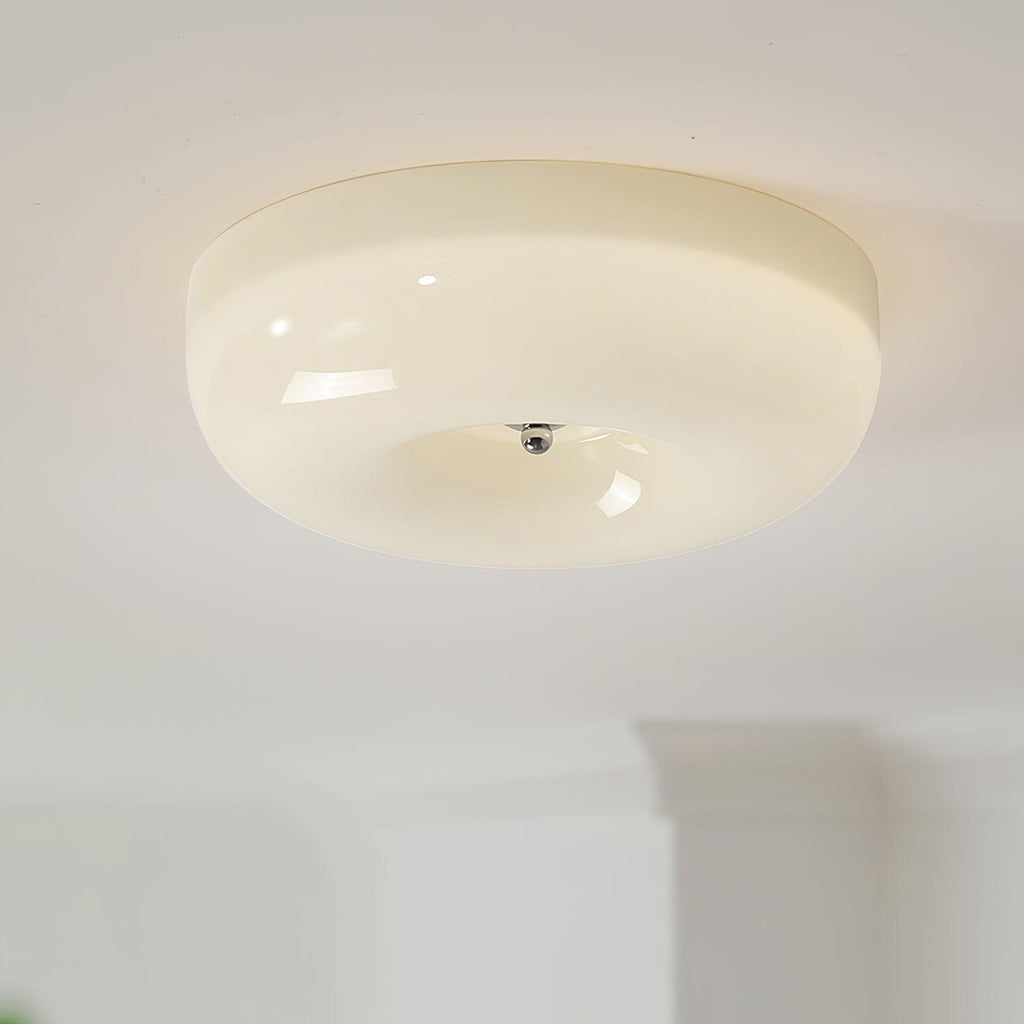 Cream Pudding Ceiling Light, Mouth-Blown Matt Glass, LED, Dimmable