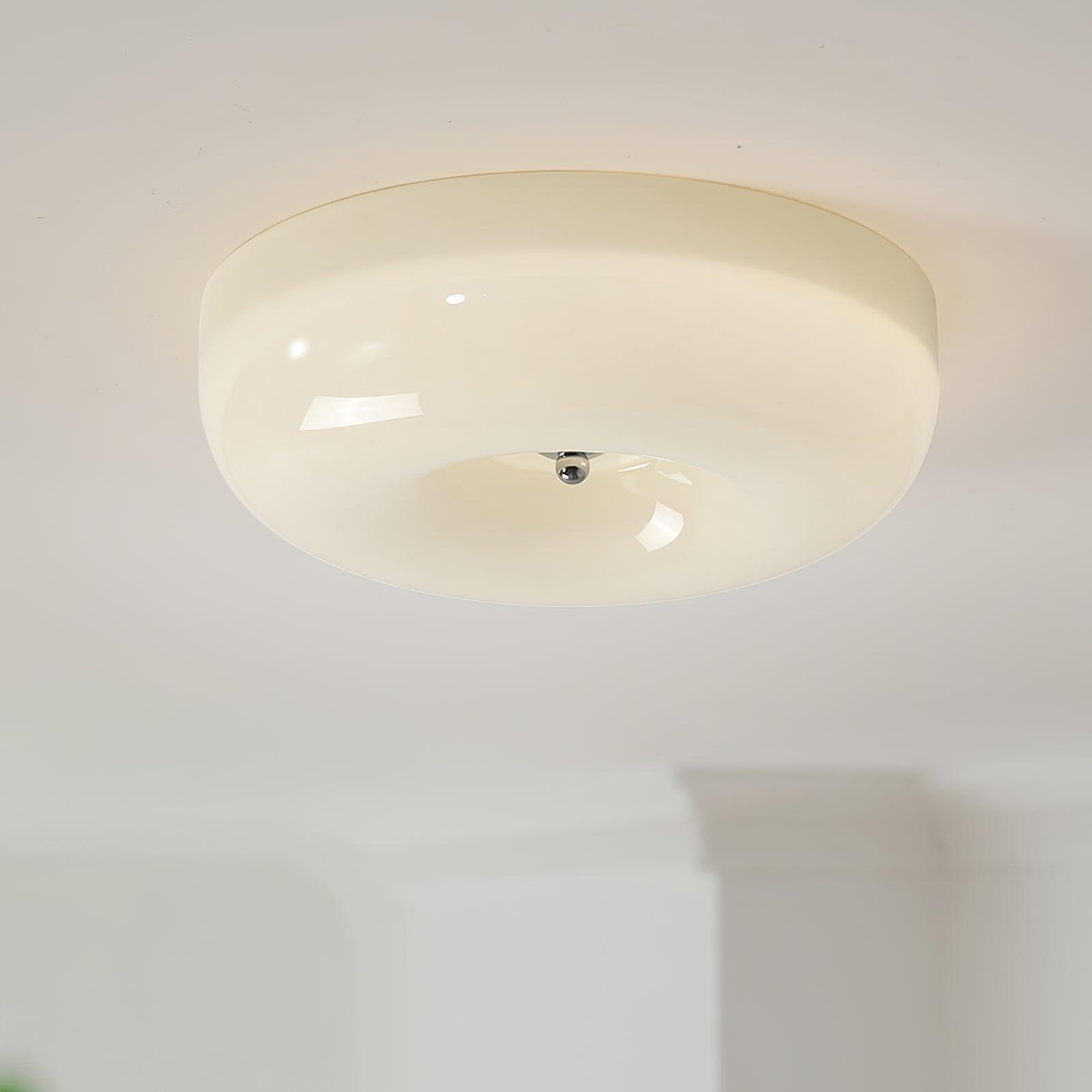 Cream Pudding Ceiling Light, Mouth-Blown Matt Glass, LED, Dimmable