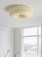 Cream Pudding ceiling light with cream matt glass shade