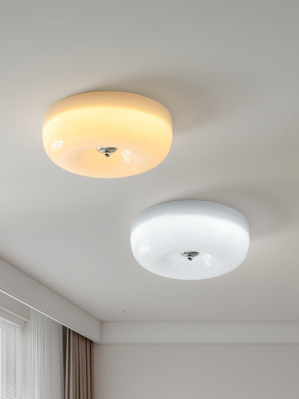 Cream Pudding ceiling light detail of silver centre element