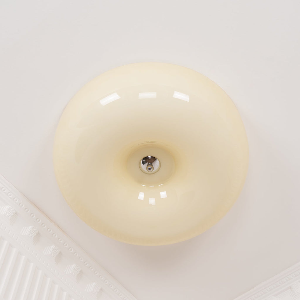 Cream Pudding Ceiling Light, Mouth-Blown Matt Glass, LED, Dimmable