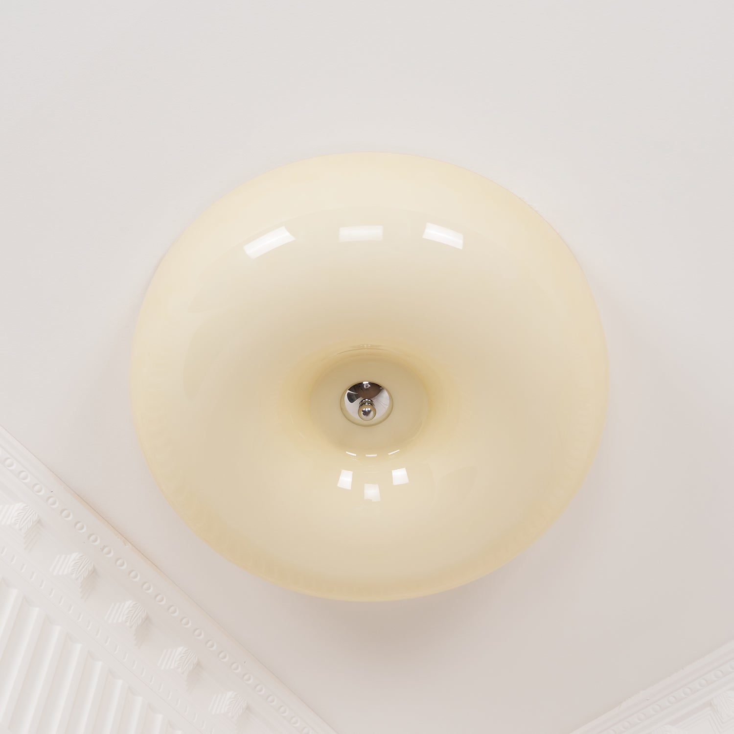 Cream Pudding Ceiling Light, Mouth-Blown Matt Glass, LED, Dimmable